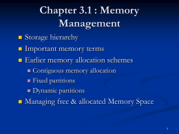 Memory Management ()