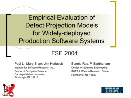 Empirical Evaluation of Defect Projection Models for Widely