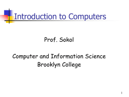 Introduction to Computers - Computer and Information Science