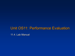 Unit OS11: Lab Description & Lab Manual