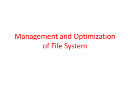 Management and Optimization of File System