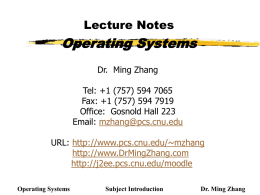 Operating Systems Overview - Physics, Computer Science and