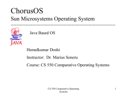 ChorusOS Sun Microsystems Operating System
