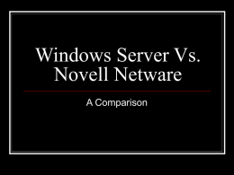 Windows Server Vs. Novell Netware