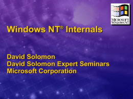 Windows NT Internal Architecture - personal homepage server for