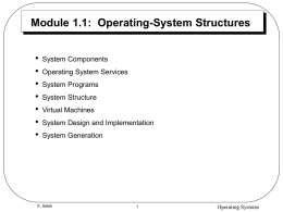 Operating System Structures
