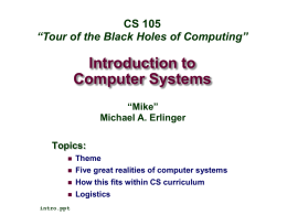Tour of Computer Systems