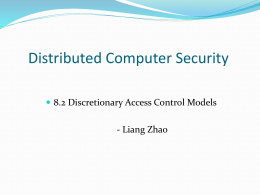 Discretionary Access Control Models
