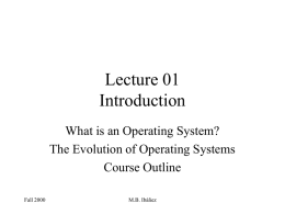 Lecture 01 Introduction