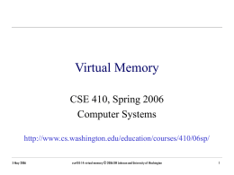 Virtual Memory - University of Washington