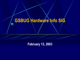 GSBUG Hardware Info SIG