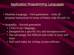 Application Programming Languages