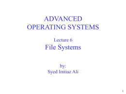 Lecture 6 File Systems