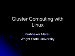 LinuxPCClusters - Wright State University