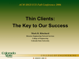 Thin Client panel SIGUCCS 2006