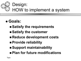 Design: HOW to implement the system