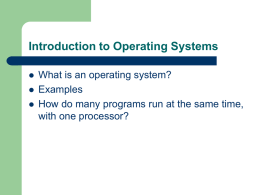 Introduction to operating systems