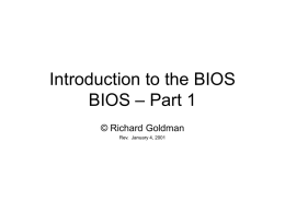 BIOS Introduction