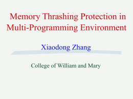 Memory Thrashing Protection in Multi