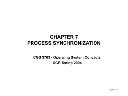 Chapter 7 - Process Synchronization