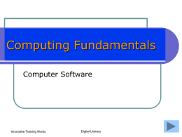 Computing Fundamentals: Software