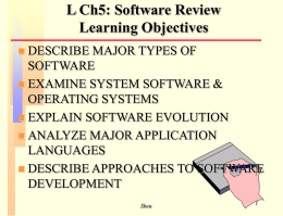 (O) & 6 (L): Info sys S/W Review