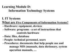 Organizational Foundations of Information Systems