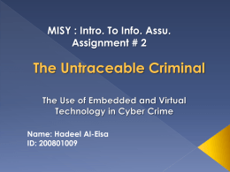 The Untraceable Criminal