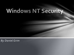 Windows NT Security