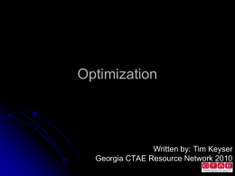ITS_5_Optimization - CTAE Resource Network
