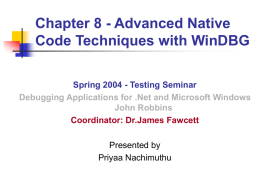 Chapter 8 - Advanced Native Code Techniques with WinDBG