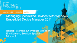 Managing Specialized Devices With Windows Embedded Device