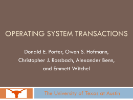 Operating Systems Should Provide Transactions