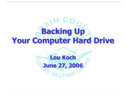 Backing Up Your Computer Hard Drive