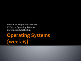 csc432-week15x - Rensselaer Polytechnic Institute: Computer