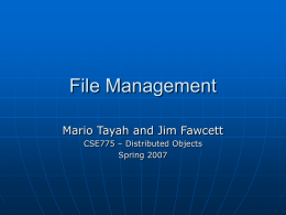 CSE 785 File Management