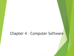 Chapter 4 – Computer Software