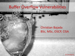 Isaca_buffer_overflowsx - Netsec mt:. Online Security and