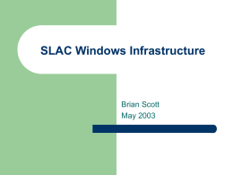 Windows efforts at SLAC