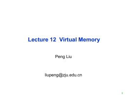 Lecture 12 Virtual Memory