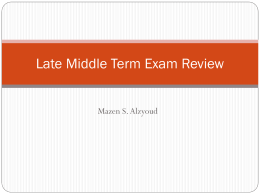 Early Term Exam Review