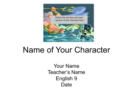 Name of Your Character - Shelby County Schools