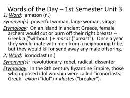 Words of the Day – 1st Semester Unit 3