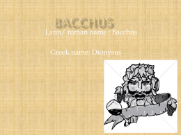 Bacchus god of winex