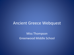 Ancient Greece Webquest - Greenwood School District