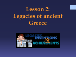 Ancient Greece - Lesson 2 - Legacies - Printing