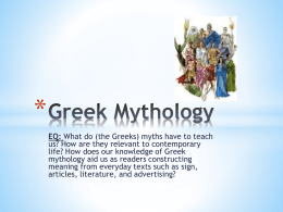 Greek Mythology - Harrison High School