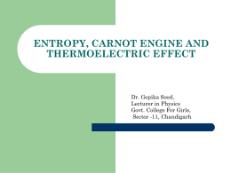 Entropy, Carnot Engine and Thermoelectric Effect