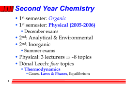 Second Year Chemistry