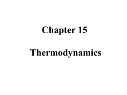 Chapter 15: Thermodynamics